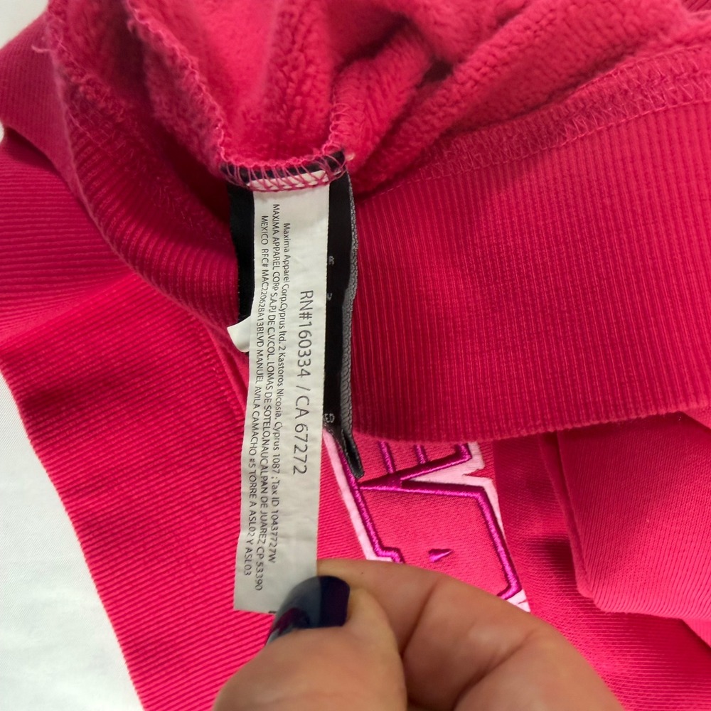 Chicago Bears‎ Pink Cropped Hoodie Sweatshirt Womens Size M Luxury Athletic - Picture 7 of 14